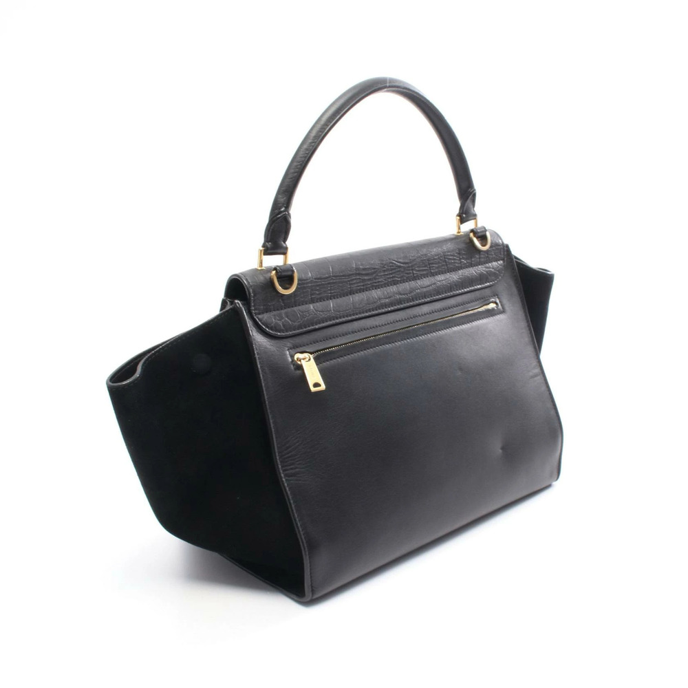 Celine Black Suede Leather Trapeze Handbag